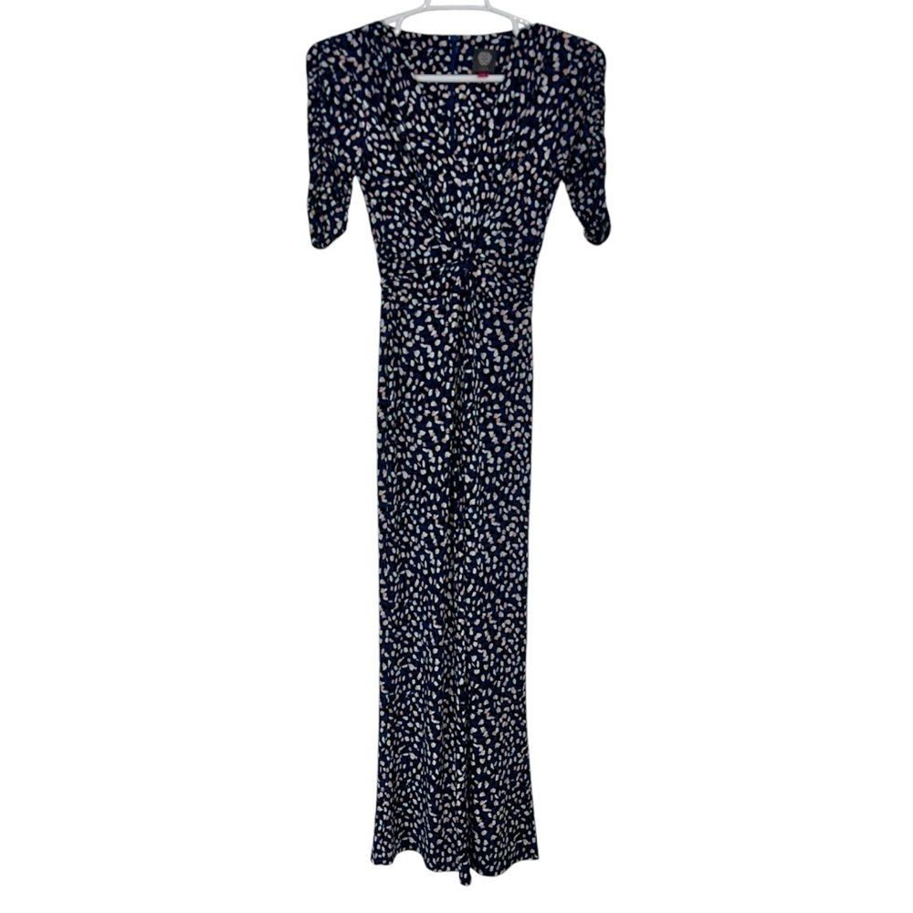 Vince Camuto Blue White And Pink Twist Front Jumpsuit